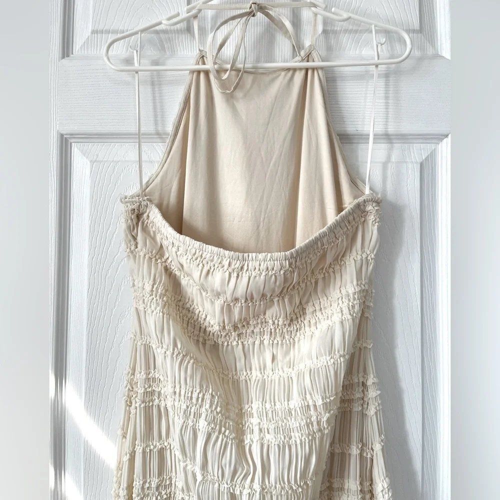 Abercrombie Fitch Beige Halter Maxi Dress Large NWT